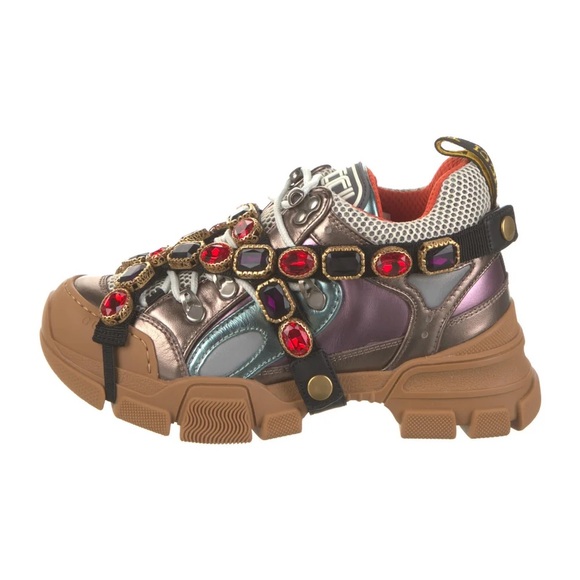 GUCCI Flashtrek chunky sneaker with removable rhinestones. Never worn. - Picture 7 of 10